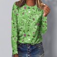 thumbnail image 2 of HKEJIAOI T-Shirts à Manches Longues en Polyester pour Femmes Imprimé Graphique Col Rond Blouses Habillées Décontractées Manches Longues, 2 of 5