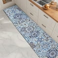 thumbnail image 4 of MeyJey Boho Kitchen Rug Set of 2, Non-Slip Anti-Fatigue Waterproof Cushioned Mat for Kitchen, Dining & Laundry Room, 20"x31.5"+20"x59" Navy/Brown, 4 of 12