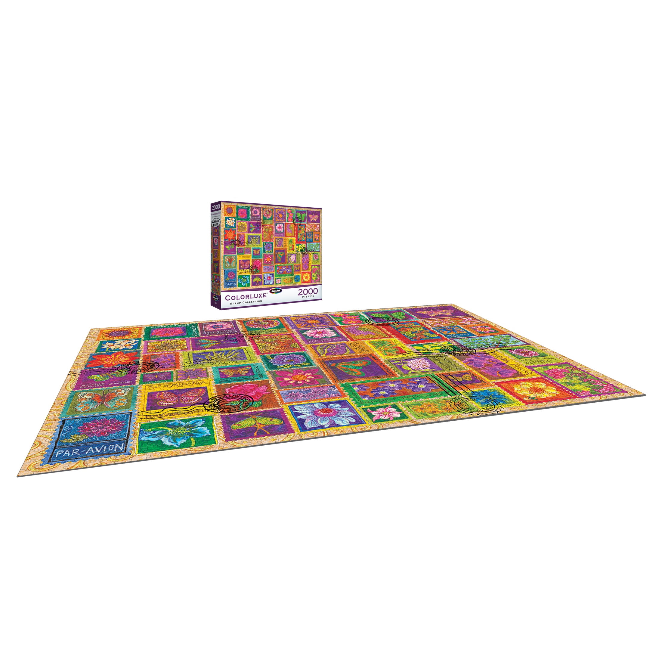 RoseArt Colorluxe 2000-Piece Stamp Collection Adult Interlocking Jigsaw Puzzle
