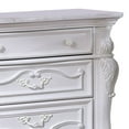 thumbnail image 2 of Benjara Venta Nightstand with 3 Drawers, 34 Inch, Carved Details, White Solid Wood, 2 of 5