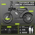 thumbnail image 3 of GWEIT Electric Bike for Adults, 750W Peak Motor, 28 MPH & 65 Miles Range, 16" Fat Tire Off Road Ebike with NFC Unlock & Removable Battery, 3 of 13