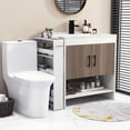 thumbnail image 6 of GVN Mobile Shelving Unit Organizer Utility Cart,Narrow Mobile Serving Cart with Open Shelves for Kitchen Bathroom Living Room-Off White, 6 of 9