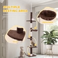 thumbnail image 4 of 8.5ft Cat Climbing Tree 5-Tier Kitty Activity Center with Scratching Post Brown and White, 4 of 7