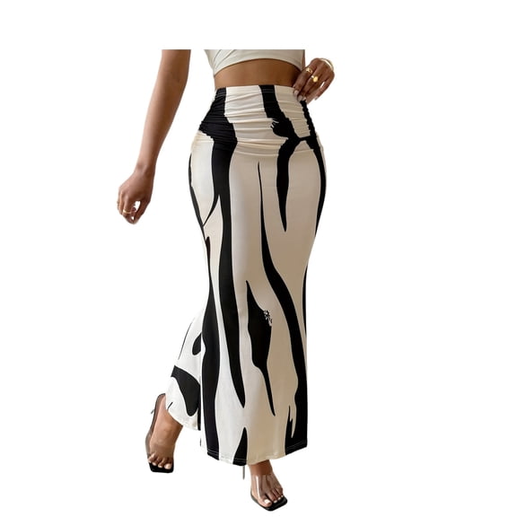 Women High Waist Bodycon Mermaid Maxi Skirt Elegant Slim Fit Fishtail Long Skirt