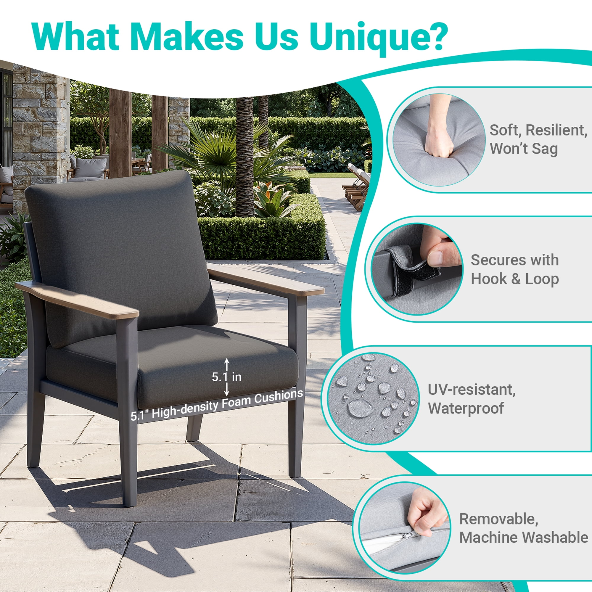 Muphyers 14 Piece Aluminum Outdoor Patio Furniture Set, 55000 BTU CSA Propane Fire Pit Table, 360° Swivel Rocker Sofa Set with Ottomans, All Weather for Backyard, Garden, Porch,Black