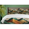 thumbnail image 3 of Ambesonne Mid Century Modern Duvet Cover Set, Groovy Mountains, Queen, Teal Pale Vermilion Pearl, 3 of 6