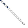thumbnail image 3 of 14K White Gold Plated Sapphire Gemstones Bracelet, 3 of 6