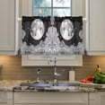 thumbnail image 2 of Yayeee Kitchen Curtains Tier Pair Light Filtering 27"x24" Rod Pocket Short Cafe Window Panel, Black Moon, 2 of 7