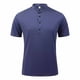 thumbnail image 1 of pstuiky Camisas de vestir de manga corta para hombre, Camisa informal de color liso con botones y cuello alto para hombre, versátil, de manga corta camisetas de hombre m, 1 of 7