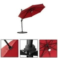thumbnail image 5 of Ainfox Outdoor 10ft Solar  Cantilever Offset Hanging Patio Umbrella with 360-Degree Rotation(Red), 5 of 7
