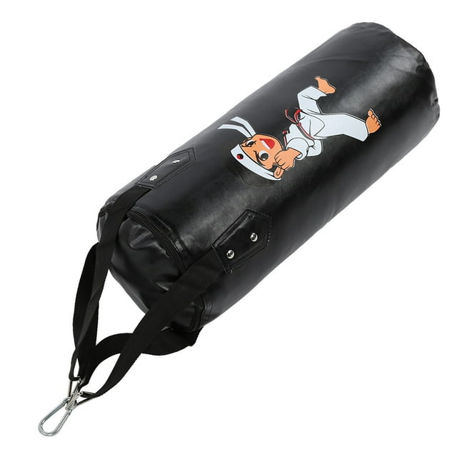Children Boxing Punching Bag, Durable Thickened PU Skin Hanging Boxing Sandbag Quadruple Padding Protection 20.9in With Hook For Boxing Practice And Exercise Black 53cm