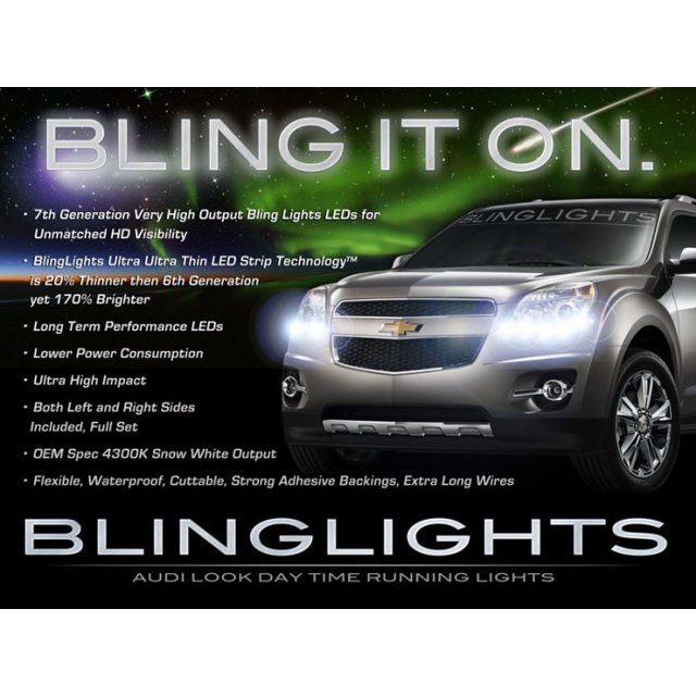 For Chevy Equinox LED Head Light Strips Day Time Running Lamps Kit Chevrolet DRLs
