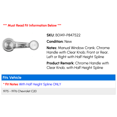 thumbnail image 2 of Window Crank Handle - Compatible with 1975 - 1976 Chevy C20, 2 of 2