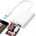 thumbnail image 1 of Sd Card Reader For Iphone Ipad 3 In 1 Memory Card Reader Plug And Play Micro Sd Card Reader Sd Card Adapter Portable Trail Camera Viewer Simultan, 1 of 5