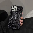 thumbnail image 2 of Funda de teléfono con patrón de papel de hojalata negro de lujo Qianliyao para iPhone 16 15 14 13 11 12 Pro Max X XS Max XR 8p 7p Funda suave a prueba de golpes, 2 of 5