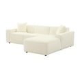 thumbnail image 3 of Pemberly Row Transitional Cream Linen Upholstered Sectional - RAF, 3 of 7