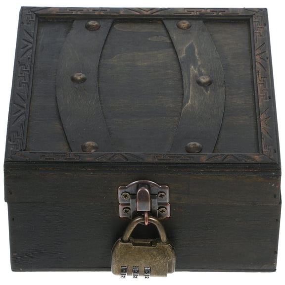 Vintage Dark Brown Wooden Treasure Chest Box for Party Use with Storage and Organizer Function 7.5