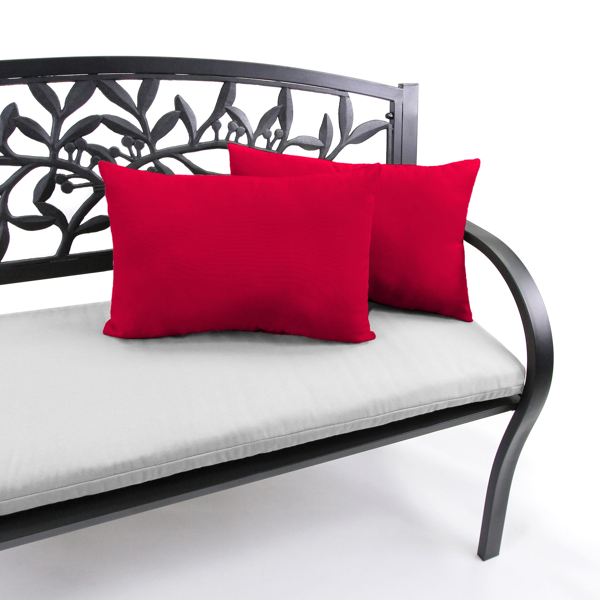 Jordan Manufacturing 12" x 18" Really Red Solid Rectangular Outdoor Lumbar Throw Pillow (2 Pack)