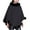 Black, variant on Women's Faux Fur Trimmed Poncho Scarf, Mid-Length Sleeveless Pom Pom Coat, Wool-Blend Warm Outerwear for Winter, Daily & Party Casual Wear Dark Gray Free Size
