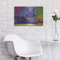 thumbnail image 5 of Luxe Metal Art 'Psychedelic Rainbow Black Cat' by Rebecca Wang Art, Metal Wall Art, 24"x16", 5 of 8