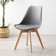 thumbnail image 1 of Silla de concha moderna ANGGREK con patas de madera 1Pc, 1 of 2