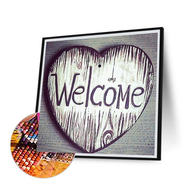 Cuadros Decorativos BIENVENIDOS 5D DIY Diamond Painting Kits Full Square Drill Rhinestone Wall Decor Art Wdftyju embutido en tela