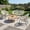 White + Natural, variant on Christopher Knight Home 4-Piece Outdoor Chat Set, Rattan Loveseat, Chairs and Wood Coffee Table, Teal