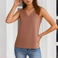 thumbnail image 6 of Felirenzacia Women's V Neck Tank Top, Butter Soft Solid Sleeveless Blouse with Pleated Back,Pink,S, 6 of 7