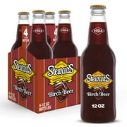 Stewart's Fountain Classics Birch Beer, 4 Pack, 12 fl oz Glass Bottles