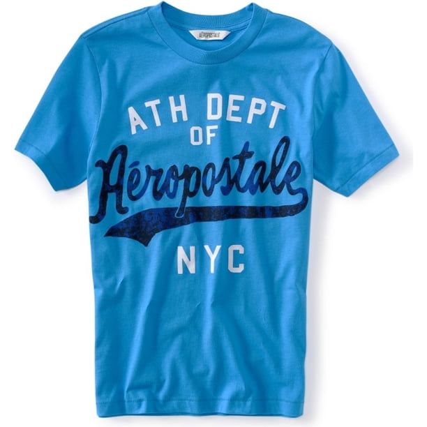 Aeropostale Athletic Dept Nyc - Camiseta gráfica para hombre, color azul, grande Aeropostale Camiseta gráfica