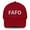 Cranberry, variant on FAFO Dad Hat (White)