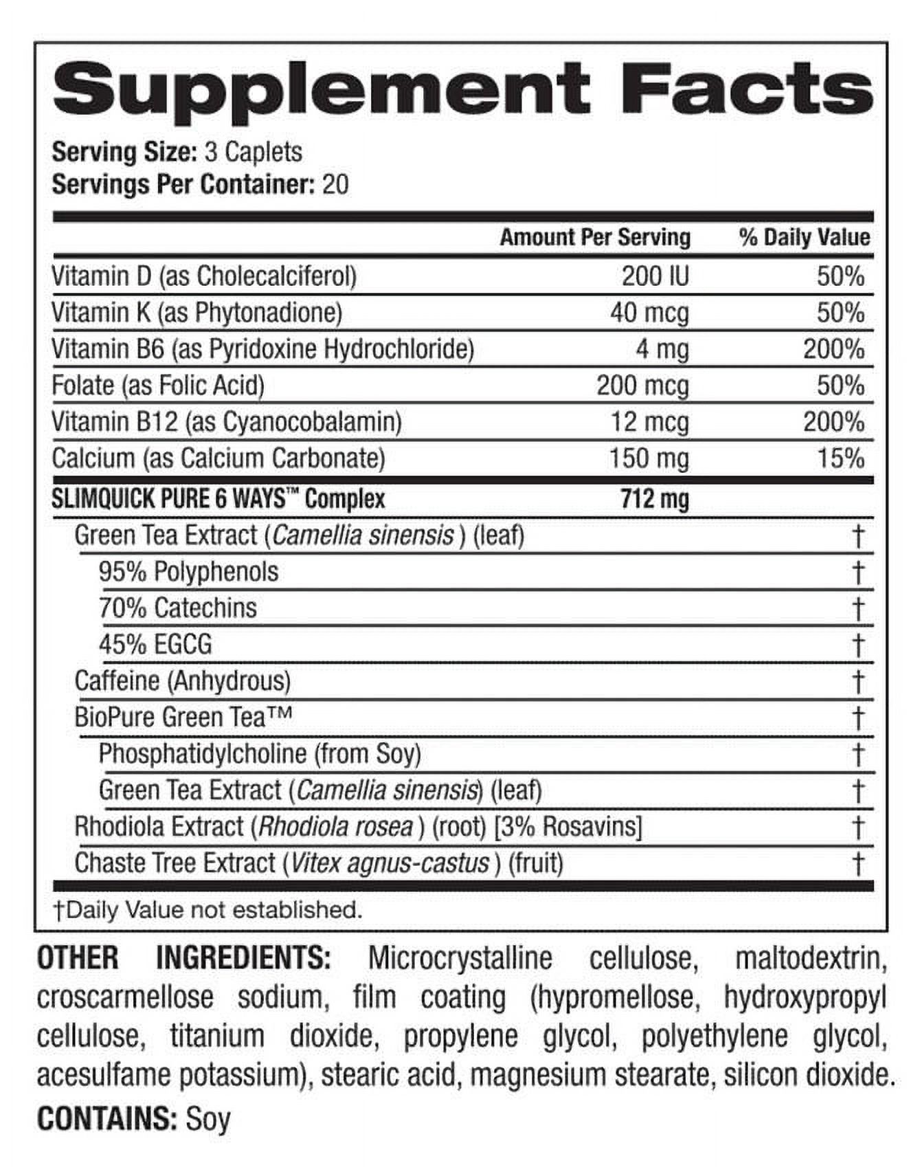 Slimquick Pure Weight Loss For Women Appetite Suppressant & Metabolism Booster Weight Loss, 60 Ct - image 2 of 2