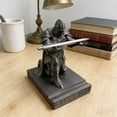 thumbnail image 6 of TanSiDing Knight Pen Holder Desktop Organizer, Lifting Design Office Decor, Metallic Texture Storage Stand for Pens Brushes Makeup Tools, Decorative Figurine for Home Office Desk Accessories, 6 of 6