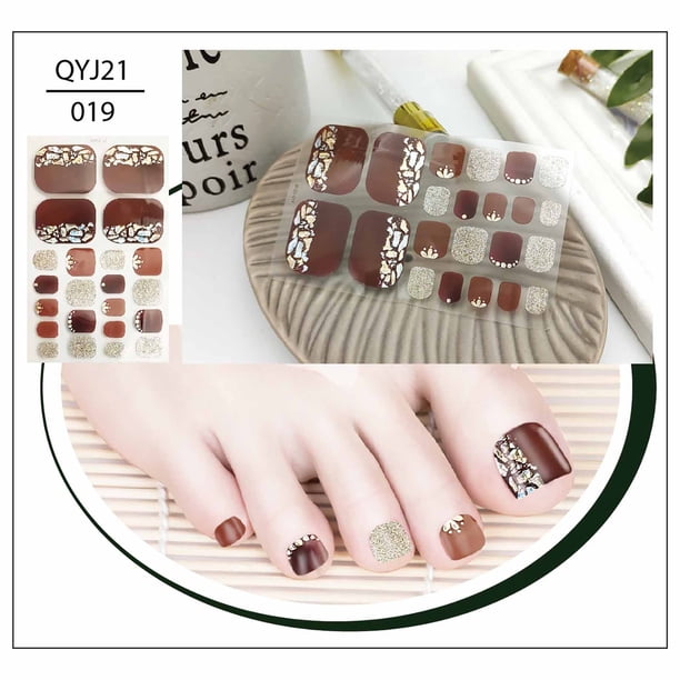 Xihbxyly Pegatinas para Uñas de Los Pies, Diseño de Diamante de Imitación Bronceado Brillante, Fácil Aplicación Autoadhesiva, Versátiles Estilos para Combinar, Divertido Arte de Uñas Diy, Decoración