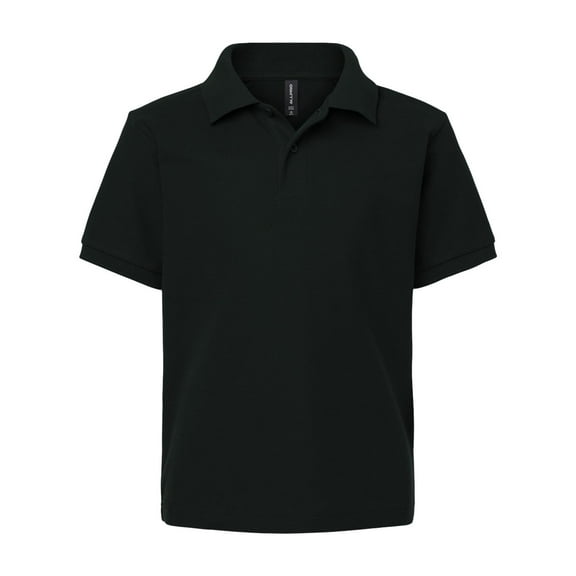 AllPro 62800Y Youth Pique Polo-Black-XS