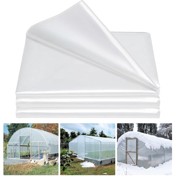 QinaQin 26X32FT Greenhouse Plastic Sheeting,6 Mil Thickness,Waterproof Plastic Covering for Winter,UV Resistant Clear Polyethylene Film for Farms,Garden,Transparent