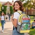 thumbnail image 3 of SEANATIVE Kids See Through Backpack Clear Transparent Bag School Bookbag Stylish Daypack PVC Rucksacks for Elementary Middle High School Student, Cute Dachshund Dog Flower, 3 of 7