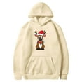 thumbnail image 3 of Oversized Hoodies for Women Christmas Outfits Holiday Long Sleeve Pullover Sweatshirts with Pockets, S Beige, 3 of 4