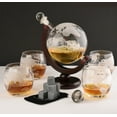thumbnail image 2 of Black Horse Whiskey Decanter Set with Glasses - 30 oz Globe with Ship - Gift Box - Decanter for Alcohol, 2 of 5