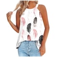 thumbnail image 1 of Débardeur pour Femmes Imprimé Col Rond Pull Mode Décontracté Col Rond Bretelles Bouton Haut, 1 of 1