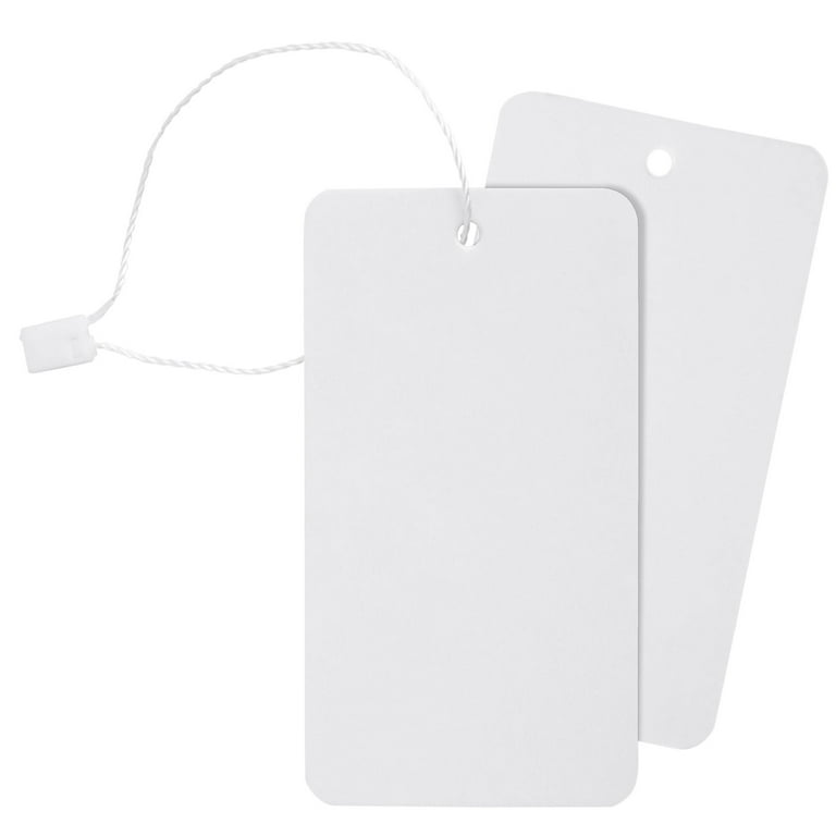 500-Pack Hang Tags With String Attached and Fasteners, Blank Writable  Cardstock Paper Tags for Presents, Clothing, Shipping, Retail, Gift Bags,  White (3.5x2 in) 