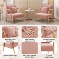thumbnail image 5 of Renwick Velvet Accent Armchair with Cozy Pillow, Pink, 5 of 11