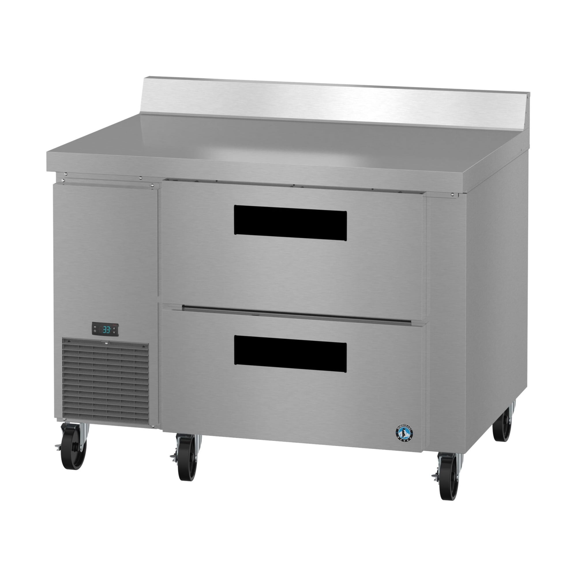 Hoshizaki WLR46B-D2 Side Mount Refrigerator, Single Section Worktop, Stainless Drawers