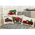 thumbnail image 3 of Fennco Styles Holiday Vintage Red Truck Decorative Down-Filled Throw Pillow 16-Inch Square, 3 of 3