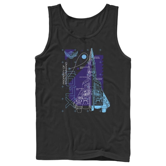 Men's Lightyear XL-01 Spaceship Blueprints Tank Top