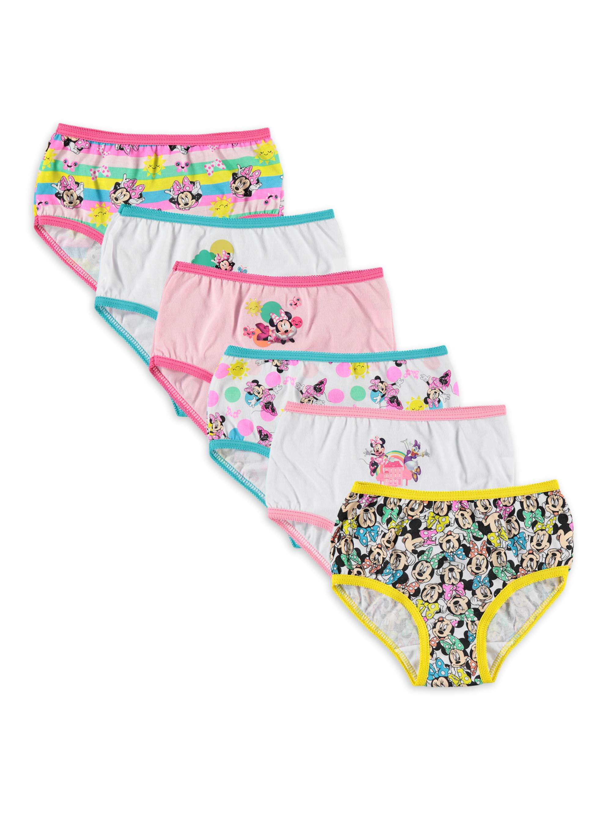 Minnie Mouse Toddler Girls' Panties, 6 pack Sizes 2T-4T