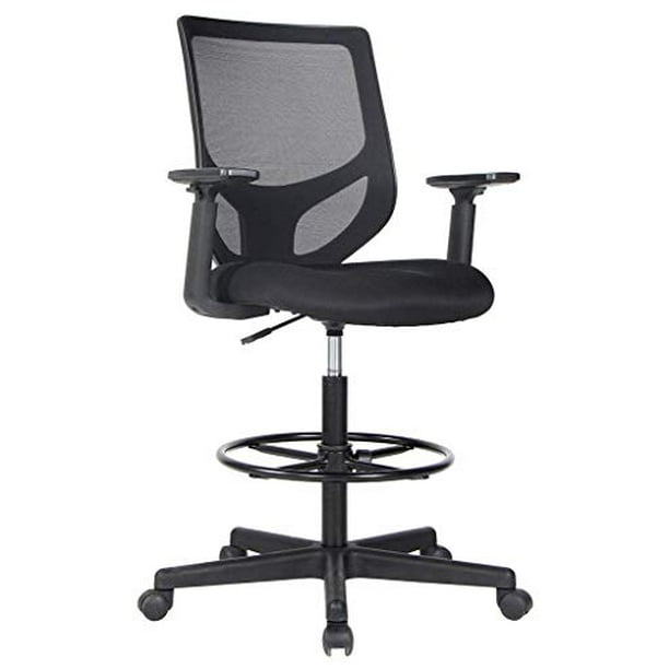 Drafting Chair Tall Office For Standing Desk Mesh Table With Adjustable Armrest And Foot Ring Com Standing Desk Drafting Mesh Table Chair, High Office Chair For Standing Desk