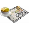 thumbnail image 2 of SPXUBZ Easter Placemats, Black and White Buffalo Plaid Truck Egg Bunny Carrot 18x12 Inch Placemats for Family Table Holiday Decoration Placemat Set of 6, 2 of 5