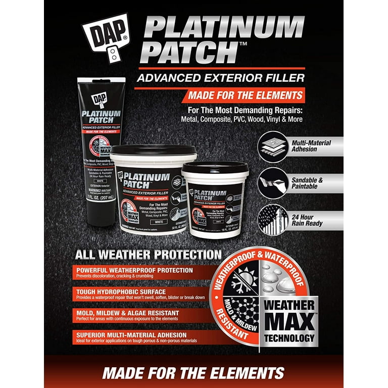Dap 7 oz Platinum Patch Advanced Exterior Filler for Cracks and
