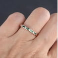 thumbnail image 3 of Emerald CZ Diamond Band Ring Wedding Band Dainty Stackable Eternity Ring 925 Sterling Silver Yellow Gold Plated Gemstone Jewelry For Women Gift, 3 of 5